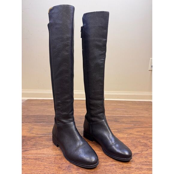 COLE HAAN Grand OS Dutchess Leather Over-the-knee Boots In Black, Sz 6B - Picture 1 of 11